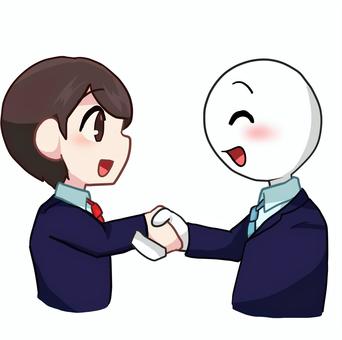 握手をする男性 握手をする男性 人物,生活,バストアップ,男性,握手,笑顔,スーツ,ビジネス,合意,素材のイラスト素材