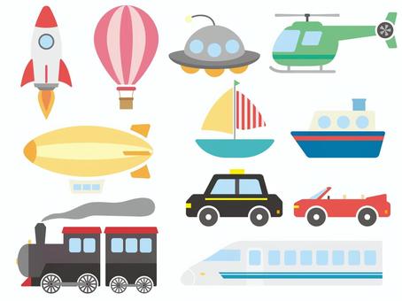 乗り物セット03背景無し 乗り物,セット,車,働く,仕事,移動,生活,機械,交通,流通のイラスト素材