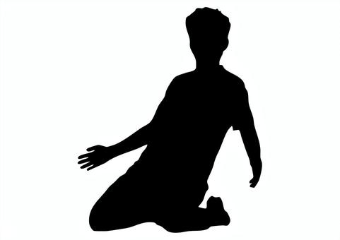 サッカー選手のシルエット22 サッカー,かっこいい,人間,男,成人,影,人影,シンプル,素材,ベクターのイラスト素材