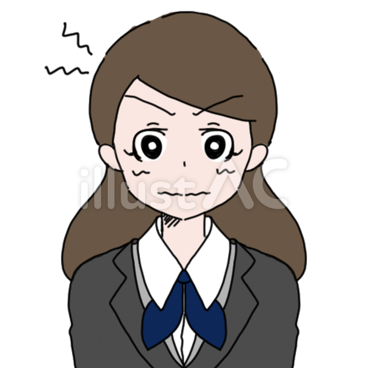 冬服事務の女性 イライラ イラスト No 無料イラストなら イラストac