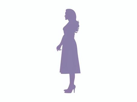 シルエット【人_立ち姿】6 シルエット【人_立ち姿】6 人,全身,女,立ち姿,アクション,アイコン,シルエット,かげ,影絵,シンプルのイラスト素材