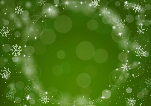 冬のキラキラ背景 雪,キラキラ,クリスマス,背景,緑色,フレーム,冬,玉ボケ,バナー,光のイラスト素材
