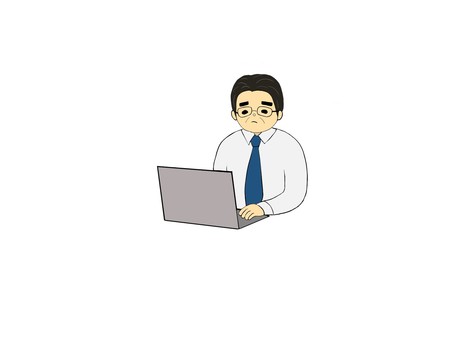 A man who is in trouble because he does not understand how to operate a computer, JPG, PNG and AI A man who is in trouble because he does not understand how to operate a computer, computer, operating, do not know, JPG, PNG and AI