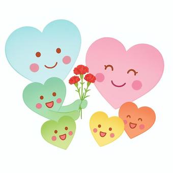 Heart Family Mother's Day, JPG and PNG Heart Family Mother's Day, mother's day, carnation, bouquet, JPG and PNG