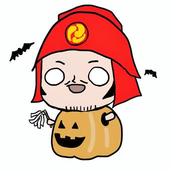 ゆるい黒田官兵衛　ハロウィンさん 黒田官兵衛,戦国時代,時代,江戸時代,戦国武将,武将,歴史,日本史,有名,兜のイラスト素材