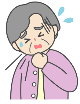 苦しそうに咳き込む高齢女性 苦しそうに咳き込む高齢女性 高齢女性,おばあさん,上半身,咳き込む,むせる,苦しい,辛い,しんどい,誤嚥,肺炎のイラスト素材