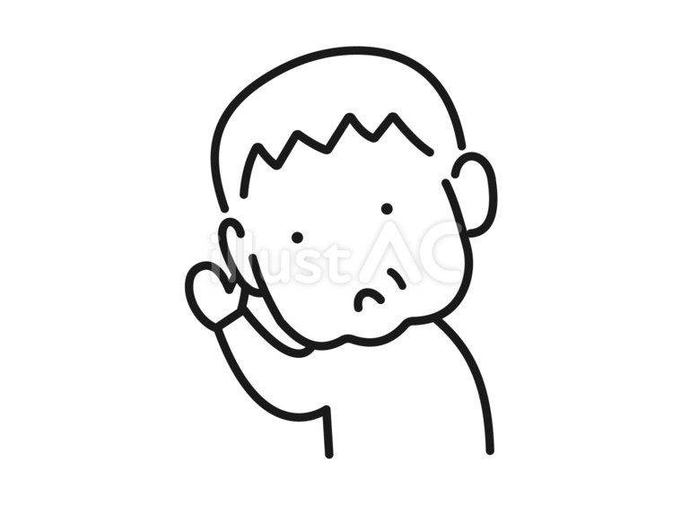 聴力が低下している男性 健康,耳が遠い,聞こえないのイラスト素材