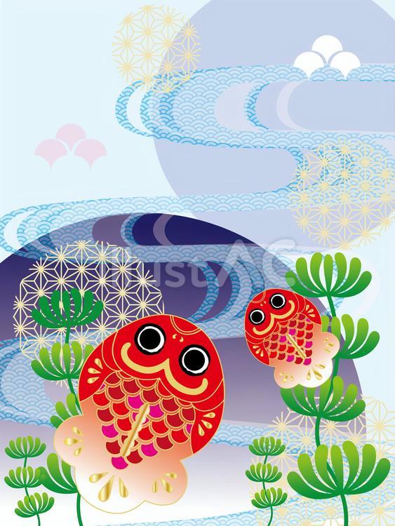 金魚と水草 金魚,ブリキのおもちゃ,ブリキのイラスト素材