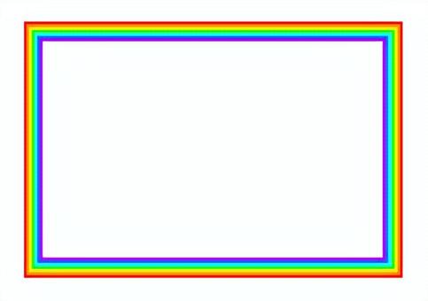 虹色フレーム 虹色フレーム フレーム,枠,四角,長方形,虹色,メモ,メモ帳,用紙,白紙,白のイラスト素材