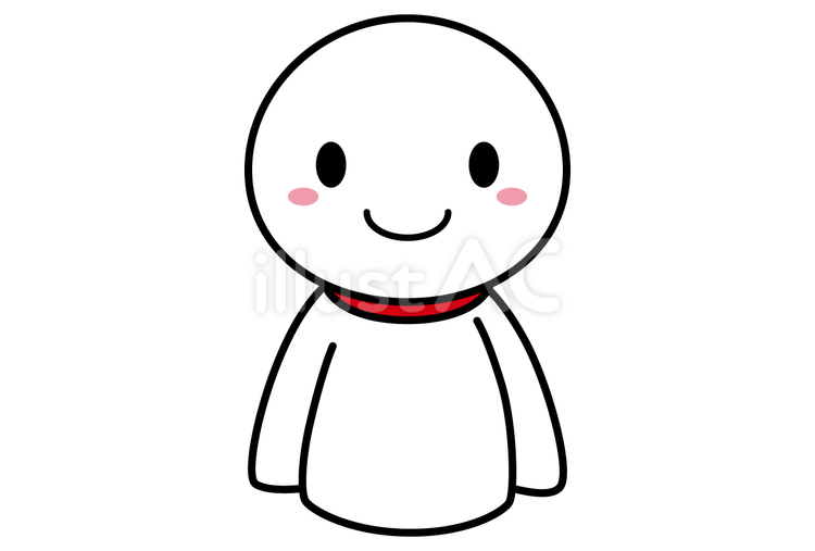 てるてる坊主イラスト/黒縁 てるてる坊主,かわいい,キャラクターのイラスト素材
