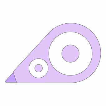 修正テープ（線あり紫） 修正,テープ,のり,文房具,貼る,消す,シンプル,紫,イラスト,素材のイラスト素材