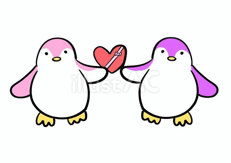 プレゼントを渡すペンギン4 ペンギン,プレゼント,手描きのイラスト素材