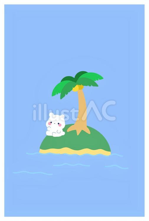 暑中見舞いシロクマと椰子の木 暑中見舞い,シロクマ,椰子の木のイラスト素材