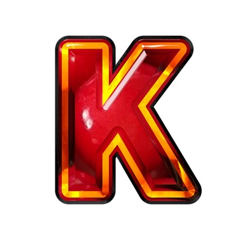 アルファベット文字K 文字,ギラギラ,赤色,アルファベット,kのイラスト素材