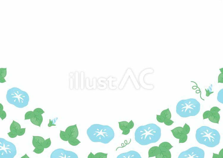 水彩の朝顔のフレーム、夏の花の素材 夏,朝顔,水彩のイラスト素材