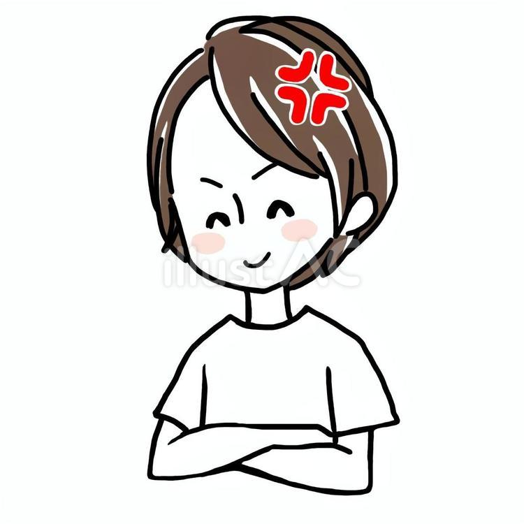 笑顔で怒る女性 怒る,笑顔,女性のイラスト素材