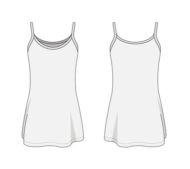 ロング丈キャミソールテンプレートイラスト キャミソール,肌着,アパレル,衣服,下着,テンプレート,インナー,女性,カジュアル,ファッションのイラスト素材