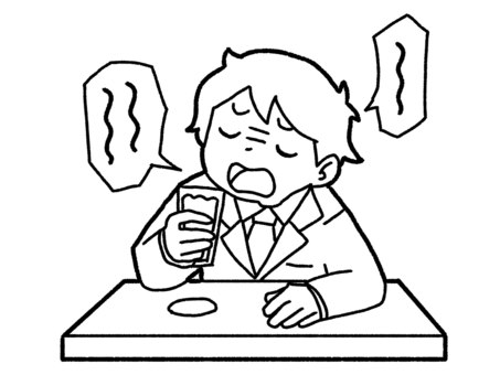 【白黒】飲みながら愚痴【線画】 愚痴,酔っ払い,酒,アルコール,男性,グチグチ,ビール,不平不満,白黒,線画のイラスト素材
