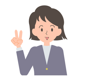 ピースして喜ぶ女性会社員 女性,スーツ,人物,ベクター,ピース,ピースサイン,承諾する,了承する,引き受ける,同意のイラスト素材
