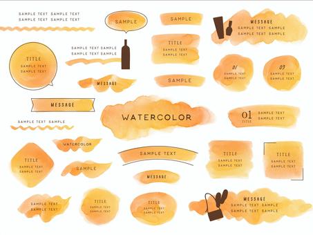 warm orange watercolor frame material, JPG, PNG and AI warm orange watercolor frame material, ألوان مائية, خلفية, إطار, JPG, PNG and AI