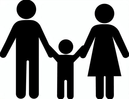 手を繋ぐ親子 手を繋ぐ親子 親子,手を繋ぐ,家族,ピクトグラム,大人,子供,シルエット,棒人間,人物,全身のイラスト素材