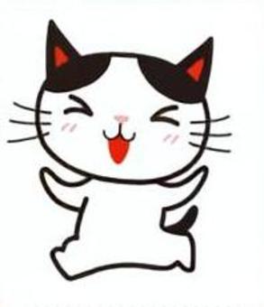 走るねこ ねこ,動物,かわいい,シンプル,正面,イラスト,ワンポイント,カット,挿し絵,走るのイラスト素材