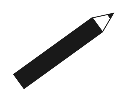 黒い鉛筆のアイコンイラスト 鉛筆,白黒,文房具,アイコン,芯のイラスト素材
