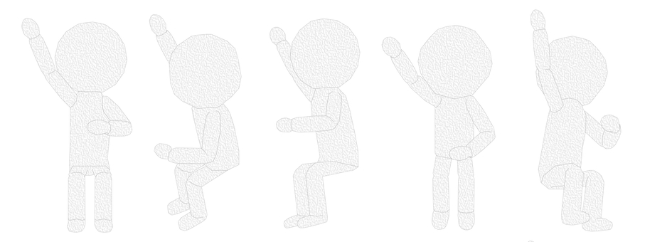 棒人間　ペパクラ風　座って挙手 挙手,質問,賛成,返事,ハイ,答える,人,大丈夫,ハーイ,あいさつのイラスト素材