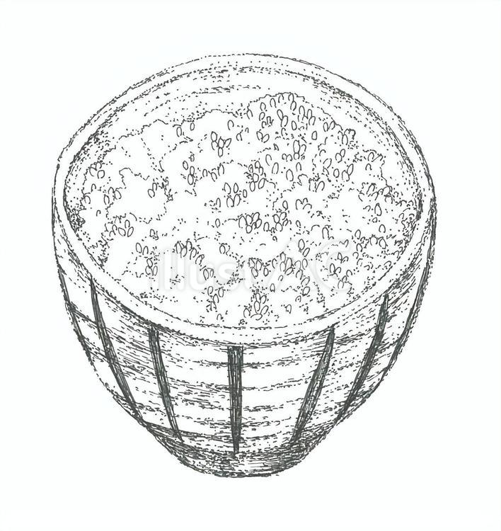 ごはんの手描きイラスト素材 ご飯,食事,茶碗のイラスト素材