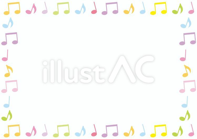 フレーム-音符A フレーム,音符,音楽のイラスト素材