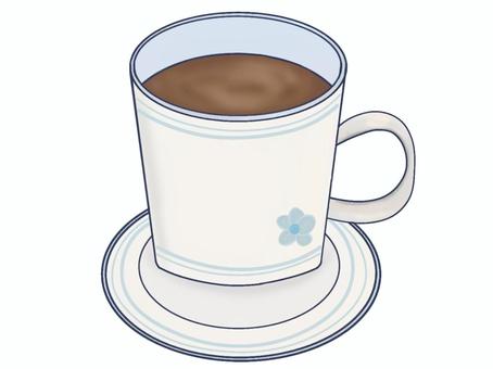 コーヒー(水色のワンポイントカップ) コーヒー,珈琲,コーヒーカップ,ソーサー,カフェ,喫茶店,コーヒータイム,コーヒーブレイク,モーニング,おしゃれのイラスト素材