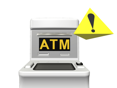 ATM　現金自動預け払い機 atm,現金自動預払機,銀行,注意,振込,記帳,引き落とし,預入,ビジネス,警告のイラスト素材