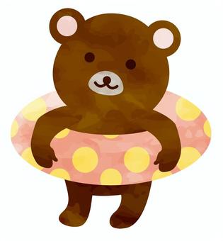 Bear with a float, JPG, PNG and AI Bear with a float, animal, bear, summer, JPG, PNG and AI