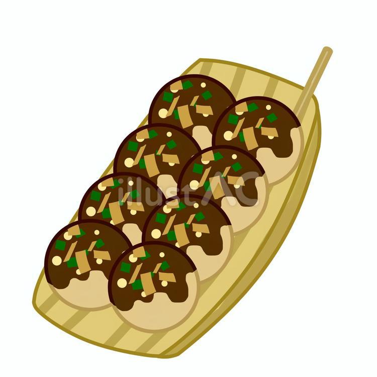 たこ焼き かわいい,シンプル,食べ物のイラスト素材