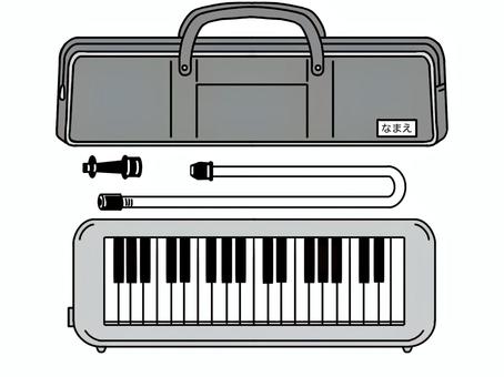 鍵盤ハーモニカとケース一式 鍵盤ハーモニカ,楽器,ケース,ホース,音楽,学校教材,手描き,やさしい,かわいい,シンプルのイラスト素材
