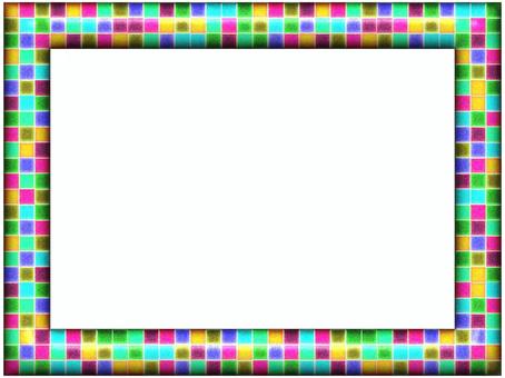 モザイクタイルのフレ−ム モザイク,タイル,フレ−ム,ポストカード,メッセージカード,飾り枠,あしらい,ザラザラ,ノイズ,背景なしのイラスト素材