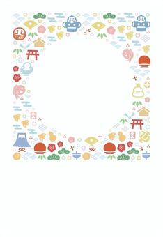 お正月の和風フレーム、2026年 年賀状 年賀状,正月,お正月,午,和風,フレーム,背景,枠,飾り枠,縁起物のイラスト素材