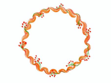 クレヨンで描いたリース