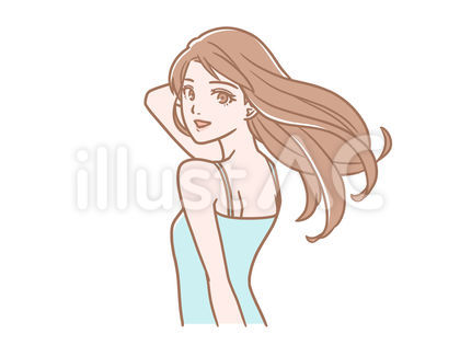 キャミソールの女性_肌色