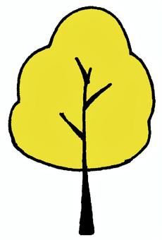 樹木2 木,樹木,街路樹,幹,葉,植える,自然,黄,紅葉,秋のイラスト素材