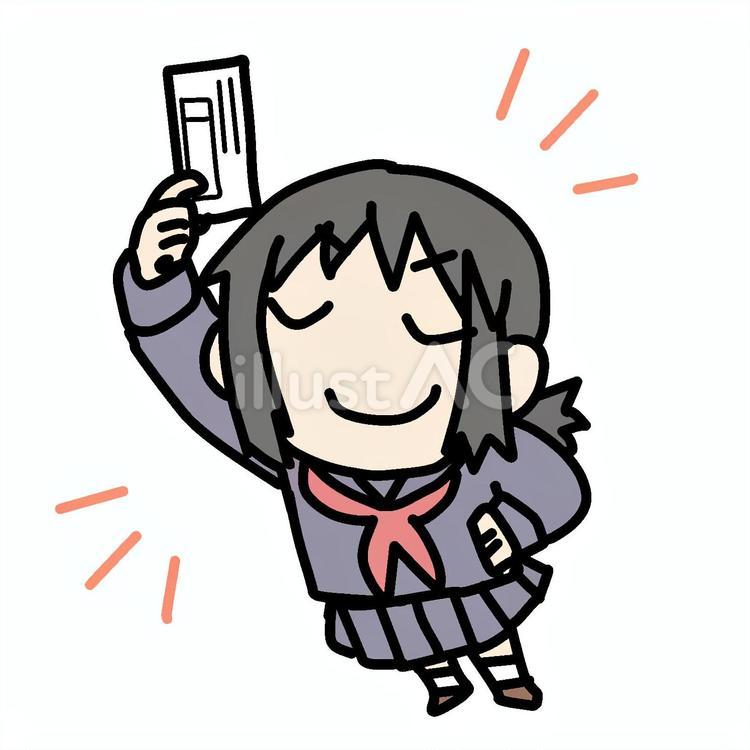 投票用紙とドヤる学生少女 少女,学生,投票用紙のイラスト素材