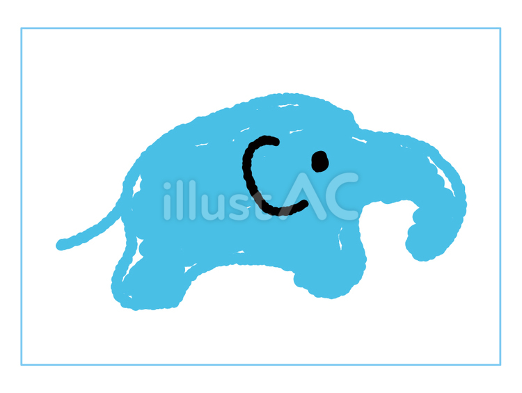 子どもが描いたゾウの絵 子どもが描いたゾウの絵 ゾウ,お絵かき,絵のイラスト素材