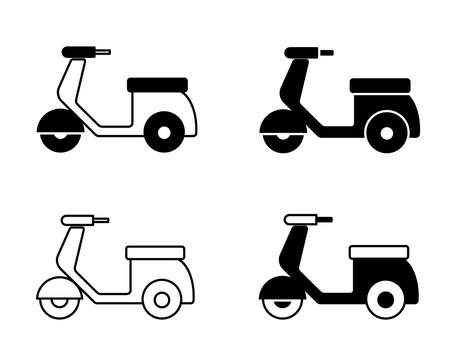 バイク バイク,セット,二輪車,自動二輪,原付,50cc,乗り物,マーク,標識,目印のイラスト素材