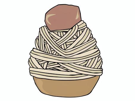 モンブラン モンブラン ケーキ,モンブラン,栗,スイーツ,タルト,洋菓子,食べ物,主線あり,イラスト素材,広告のイラスト素材