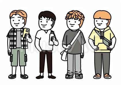 イケメン4人衆ツーブロックになる