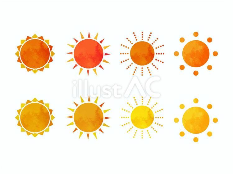 太陽ベクター素材6種類 天気予報,天気,天気マークのイラスト素材