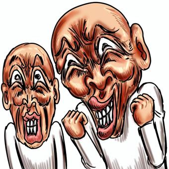 嘲笑する坊主頭達 嘲笑,嘲う,馬鹿にする,いじわる,笑う,笑顔,煽る,陰湿,性悪,感情のイラスト素材