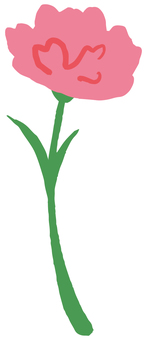 Hand-drawn illustration of a pink carnation, carnation, flower, mother's day, JPG, PNG and EPS