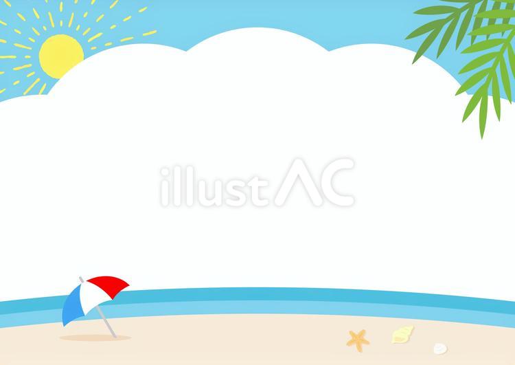 夏の風景、夏休みの海と太陽の背景 夏,海,背景のイラスト素材