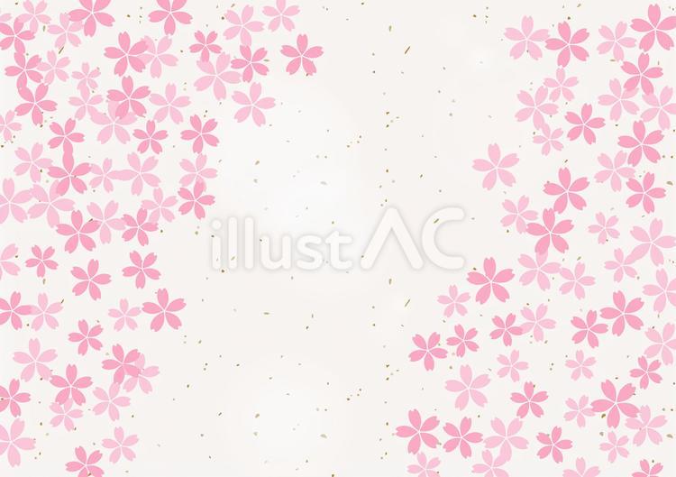 桜の花が美しい春の桜フレーム背景9和紙 桜,背景,さくらのイラスト素材